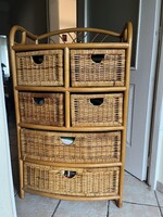 6 fiókos rattan komód