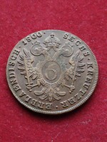 I Ferenc 6 Krajcár 1800 F. Hall-Tirol. Ritka!