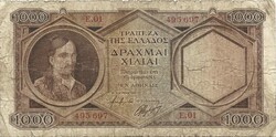 1000 drachma drachmai 1944 Görögország