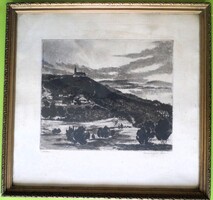 Csurgói Máté: Tihany (rézkarc)