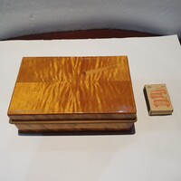 Retro intarziás fa cigarettatartó kínáló cigi dohány trafikárú szocreál b1