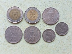 Portugália 7 db Különböző Érme 2/5 20 100 Escudos 1977-1997