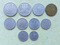 Németország NDK 10 db különböző Érme 1,5,10,20,50 Pfennig 1 Márka 1956-1977