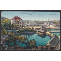 Erdély,Vizaknasósgyógyfürdő - Bercsényi sóstó a kincstári nagy szállodával 1914