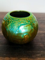 Zsolnay Eozin Ginko Gömb Váza