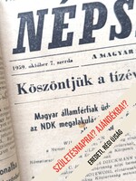 1959 október 7  /  Népszabadság  /  Újság - Magyar / Napilap. Ssz.:  29861