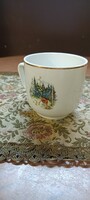 Régi hollóházi porcelán mesejelenetes bögre csésze