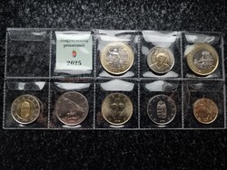 2025 évi fóliás érmesor 5,-Ft-200,-Ft-ig Nagy László 100,-Ft és MTA 200,-Ft emlékérme