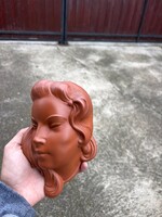 Karina maszk  nagyobb méretű fej fali kerámia nosztalgia