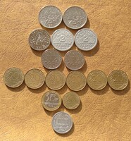 Franciaország érme lot.( 5-2-1 Francs 20-10 Centime)