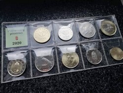 2020 évi fóliás érmesor 5,-Ft-200,-Ft-ig +Tisztelet a hősöknek, tűzoltóság emlékérme