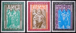 FA235-7 / Francia Andorra 1971 Fresko festmények bélyegsor postatiszta