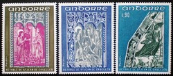 FA242-4 / Francia Andorra 1972 Fresko festmények bélyegsor postatiszta