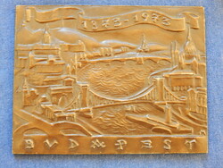 Madarassy Walter:: Centenary of the unification of Pest, Buda and Óbuda - marked bronze plaque