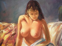 CSODÁS, CSODÁLATOS FESTMÉNY ..  NAGY IMRE --- NŐ AKT  FESTMÉNY .