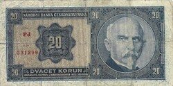 20 korun korona 1926 Csehszlovákia 1.