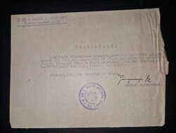 1942, 1. honvéd harckocsi ezred, igazolás, ritka