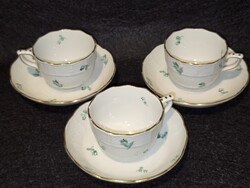Antik herendi kávés csészék alátéttel 3 db