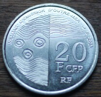Francia Csendes-óceáni Területek 20 frank 2021