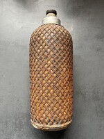 Régi vintage hálós 1930 -as évek Autosyphon szódásszifon fémhálós szódásüveg alja