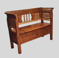 Népi Karos lóca ,fa láda ,karosláda,  felnyitós karos pad