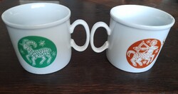 Kos és nyilas horoszkópos zsolnay bögre