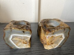 Achát ásvány mécseltartók párban 2,47 kg