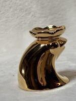 Porcelán béka király dísztárgy, figura