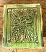 Régi zöld mázas kályhacsempe kályha csempe