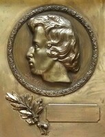 Fryderyk Chopin XIX. századi sárgaréz domborműves emléktábla
