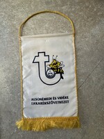 Retró takarékszövetkezeti zászló / asztali banner – Alsónémedi és Vidéke Takarékszövetkezet (1970–80