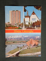 Képeslap,Románia,Sfântu Gheorghe,Sepsiszentgyörgy,hotel,tó presszó,városi látkép,részlet ,1980-