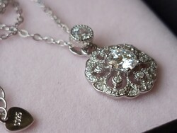 Moissanit gyémánt  0.5 ct 925 ezüst nyaklánc