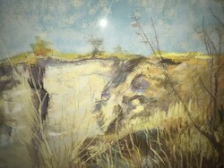 Ördögh László  :Kavicsbánya pasztel, papír 1980-81