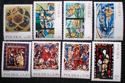 LEN2102-9 / Lengyelország 1971 Ólomüveg ablakok bélyegsor postatiszta