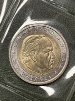 Monaco 2 euro 2001 verdefényes bimetál forgalmi pénzérme