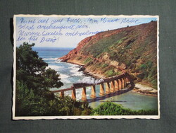 Képeslap,Dél-afrikai Köztársaság,Kaaimans River Bridge,vasúti híd,gőzmozdony látkép,részlet ,1980-