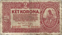 2 korona 1920 2ab sorozat csillagos bécsi kiadás 1.