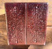 Régi barna mázas kályhacsempe kályha csempe