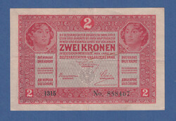 2 Korona 1917 felülbélyegzés nélkül VF (2 kronen 1917 ) I. VH