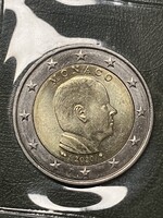 Monaco 2 euro 2020 verdefényes bimetál forgalmi pénzérme