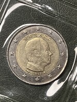 Monaco 2 euro 2014 verdefényes bimetál forgalmi pénzérme