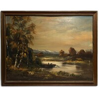 Ismeretlen festő: Halászok munka közben –nagy méretű olajfestmény keretezve /számlát adunk hozzá/