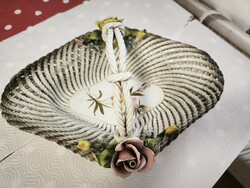 Ceramic Rose-patterned Fruit Basket for Sale! Italian Ceramic Centerpiece