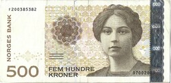 500 kroner korona 2008 Norvégia