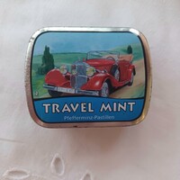 Autós, fém cukorkás doboz