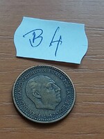 SPANYOLORSZÁG 1 PESETA 1947 Alumíniumbronz, Francisco Franco  B4