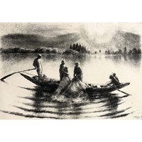 Kórusz József (1927-2010) Halászok, 1965 - balatoni életkép /számlát adunk hozzá/