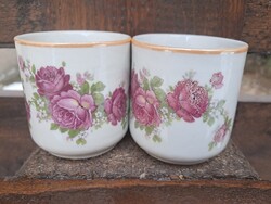 Zsolnay rózsás kávés csészék 2 db