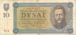10 korun korona 1943 Szlovákia 1.